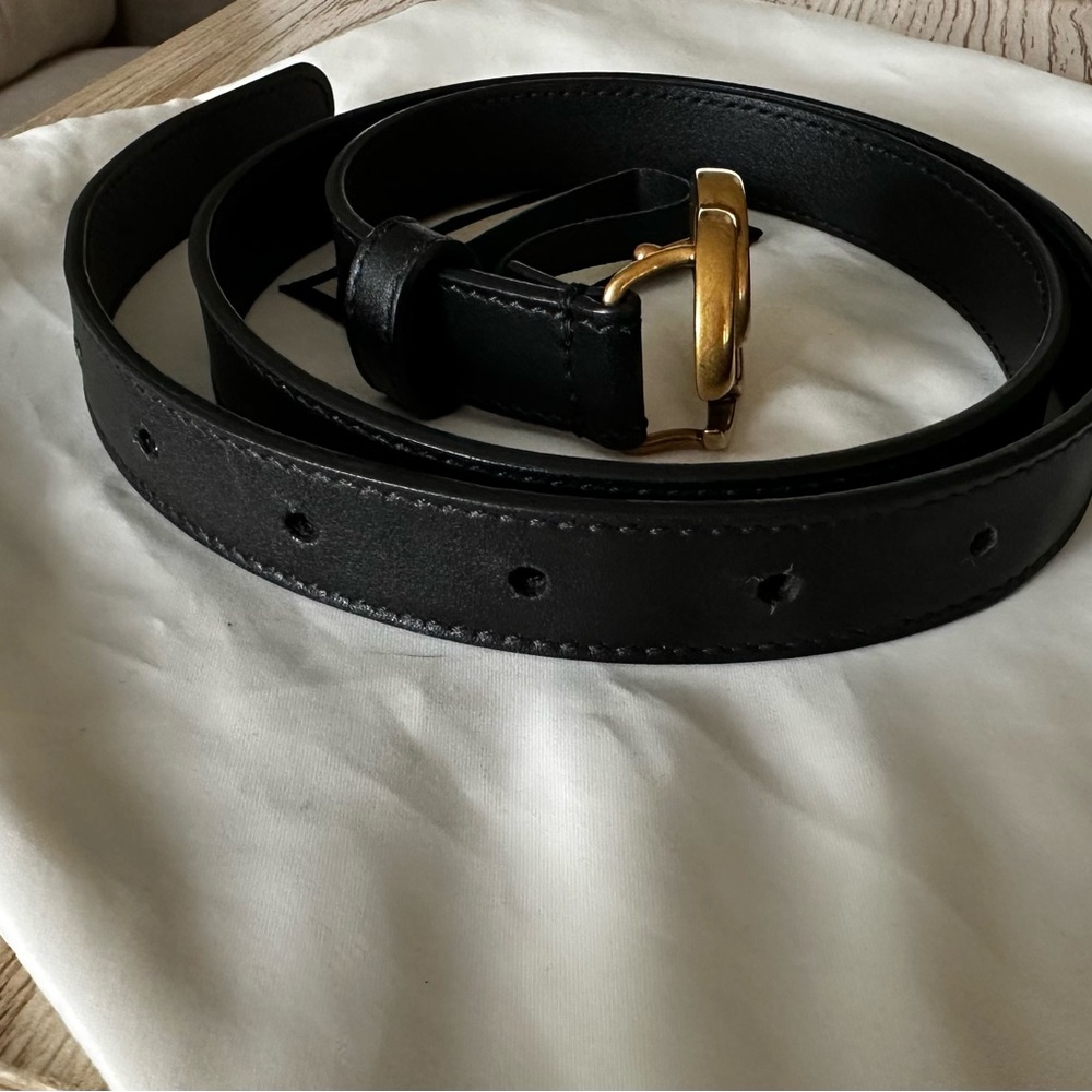 Gucci Marmont Thin Belt Black & Gold - Picture 10 of 10